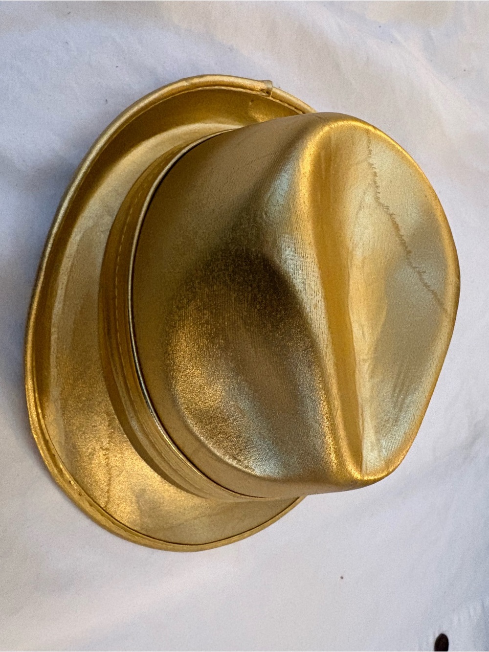 Source Unknown Gold Metallic Fedora Hat